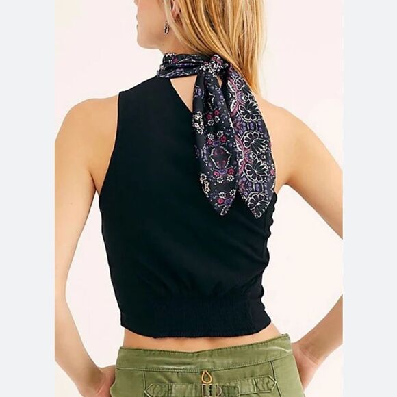 Free People Caroline Black Mock Neck One-Shoulder Top - Picture 8 of 12